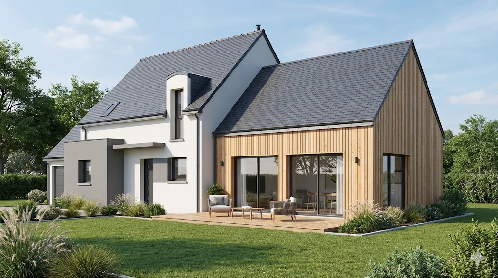 Extension bois contemporaine Ille-et-Vilaine