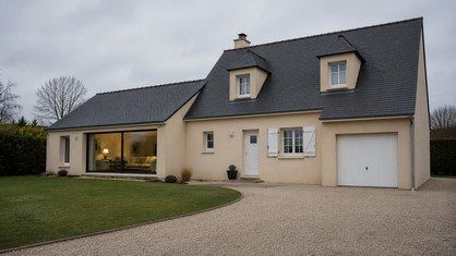Extension latérale pouvant accueillir un nouveau salon
