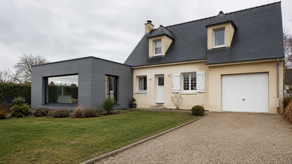 Extension latérale pouvant accueillir un salon