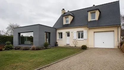 Extension latérale pouvant accueillir un salon