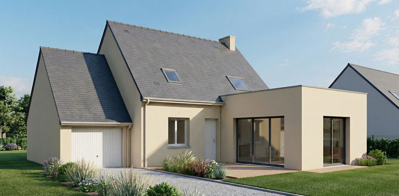 Extension latérale 21 m2 façade moderne