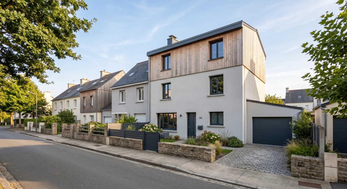 Maison de ville surélevée d’un étage en ossature bois